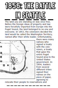 Cover of "1856: The Battle in Seattle" zine